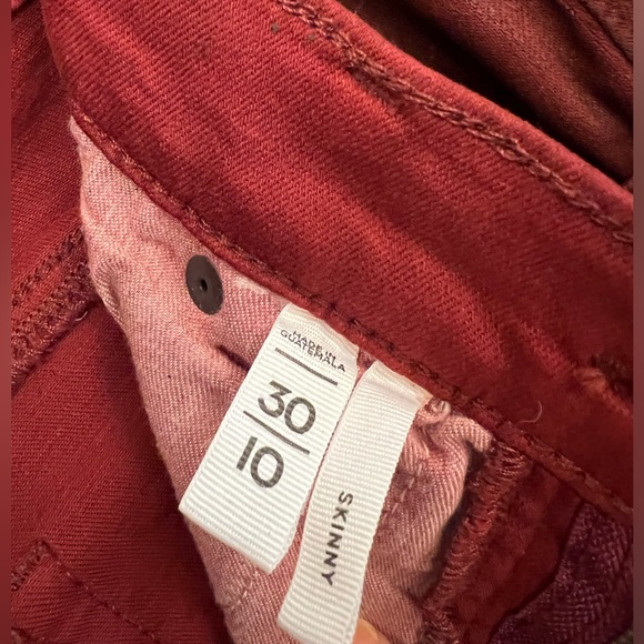 Loft coated denim pants. Size 10 excellent condition. Darkest red. So cool! - Picture 4 of 5